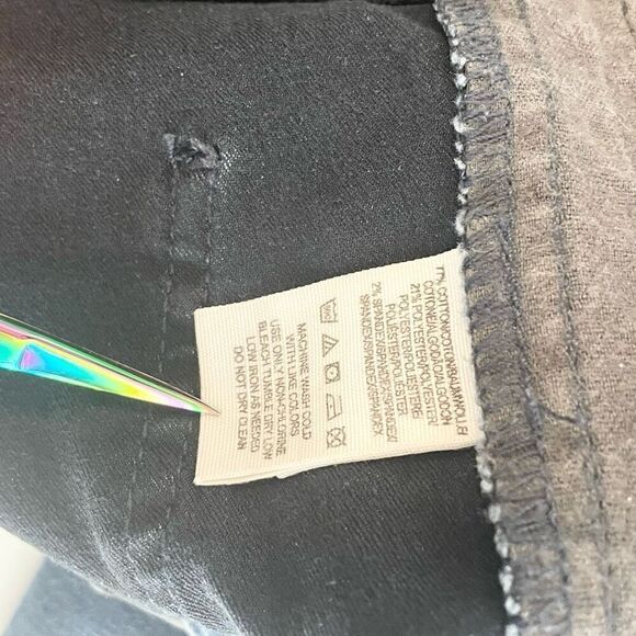 Free People Vegan Leather Trim Blue Skinny 5 Pocket Aquatic Blue Sz 27 - Picture 8 of 12